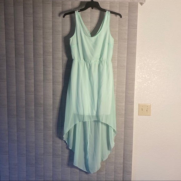 Mint Chiffon High Low Dress - Picture 4 of 6
